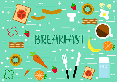 Breakfast branding design design art flat design illustration illustration art logo ui vector vector illustration