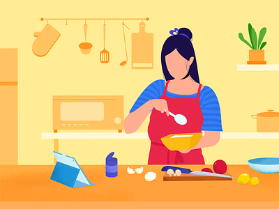 Lockdown Cooking character cook cooking cooking illustration food fruits girl illustration illustration illustration art illustrations kitchen plant illustration quarantine restaurant vector vegetables