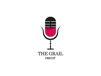 The Grail Podcast 2020 2020 trend black black white blackletter entertainment grail now podcast podcast logo podcasting podcasts red save