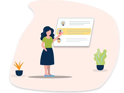 Chat activity character character design chatting app design figmadesign girl character icon vector illustration onboarding screen ui vector vector illustration