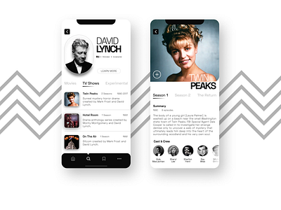 Movie & TV Show App Concept black black white clean clean ui design figma figma design flat minimal mobile mobile ui movie movie app product design screens squircle tv show ui ux white