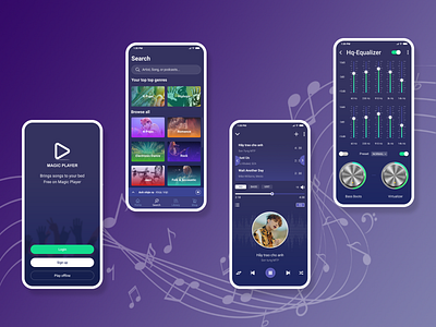 Magic player mobile app design figma mobile app design ui ui design ux uxdesign
