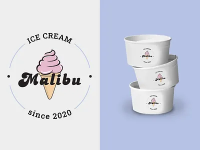 Logo and sticker for Ice Cream company branding design logo typography ui ux