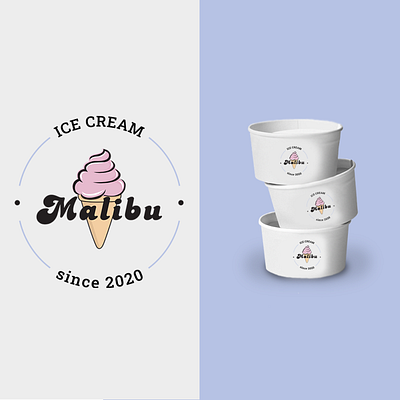 Logo and sticker for Ice Cream company branding design logo typography ui ux