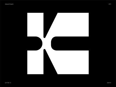 Letter K - Experimental 36daysoftype bold branding experiment experimental flat k letter logo letter lettering type design typeface typography