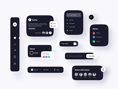 Figma UI Kits - Dark Mode clean ui designer figma figma design figmadesign guideline minimal mobile simple uikits uxui web website