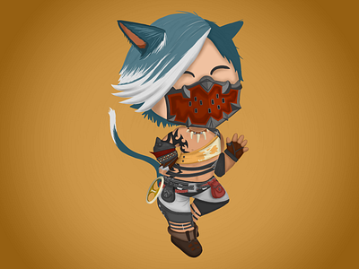 FFXIV - Tyler cat chibi cute fantasy finalfantasy illustration magic