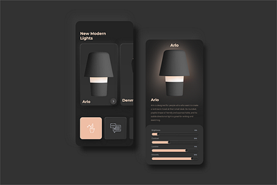 Lamp Light UI Design adobe xd clean concept cool creative dark ui dribbble feature lamp light ui ui ux ui design user interface