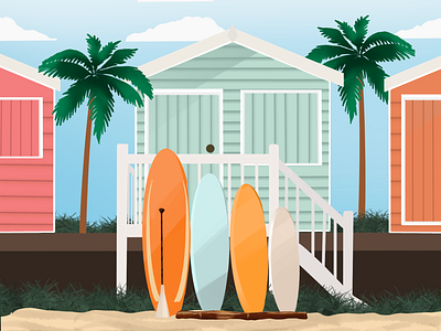 Surfing Time art design draw graphicdesign illustration illustration art illustrations materialdesign photoshop procreate surfing