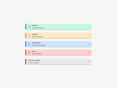 Toast message / Notification alert alerts component components notification notifications product design success toast ui ui design ui designer ui element ui elements warning