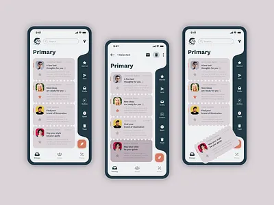 Mail app app apple application branding coupon delete design email illustraion ios mail mail app primary promotion side menu social ui uidesign ux uxdesign