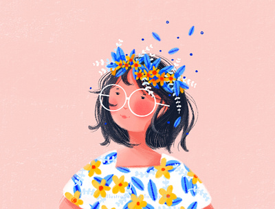 Flower Crown flower illustration flowercrown flowers girlillustration illustration illustration art summer summertime summervibes