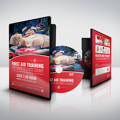 First Aid Training DVD Cover and Label Template aid blue ray business card cd clean clinic creative design doctor dvd first first aid flyer health health care health centre healthcare hospital leaflet