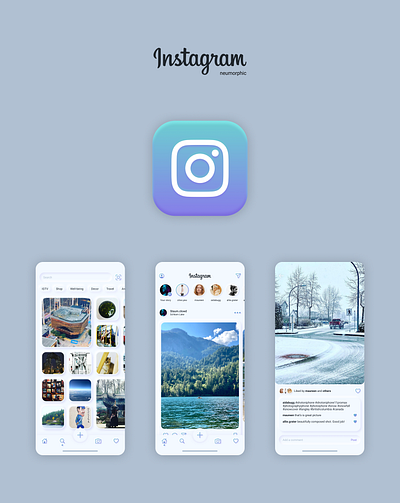 Neumorphic Instagram 2020 app figma instagram ios lightmode neumorphic redesign ui ux