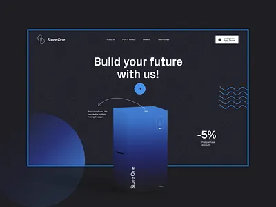 Store one branding concept dark landing logo minimal modern product page ui web