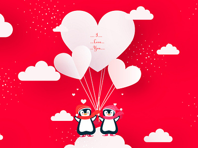 I LOVE U CHRISTMAS PENGUINS . adobe . design bestvector branding cartoon character design christmas cute designer graphic i love you illustrator instagram radhikadesignworld red sketch valentine vector