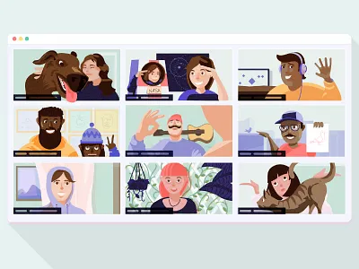 MetaLab Remote Working character design characters design illustration meeting metalab people remotework zoom