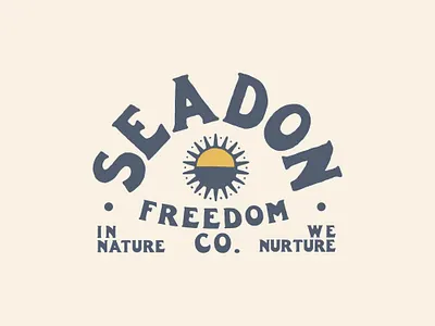 Seadon - Freedom company logo adventure branding climbing freedom handlettering illustration logo ocean outdoors patch sea sun typographic logo typography