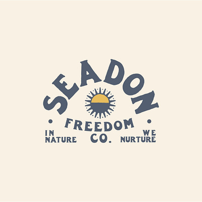 Seadon - Freedom company logo adventure branding climbing freedom handlettering illustration logo ocean outdoors patch sea sun typographic logo typography