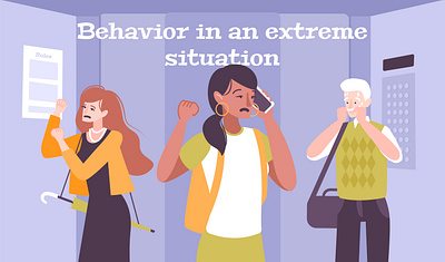 Behavior in extreme situations background behavior depressive extreme flat illustration situations vector