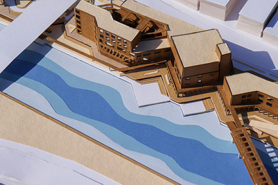 Waterfront development_ Handmade model architecture design models waterfront