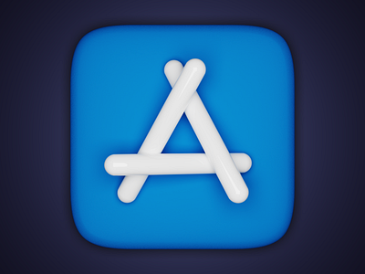 App Store icon 3d 3d icon appstore big sur blender blender3d icon macos realism realistic skeumorphism