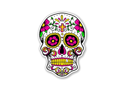 Sticker mania II adobe art artist challenge dribble dribblers graphic designer illustration mexican skull sticker ui ui inspiration ux