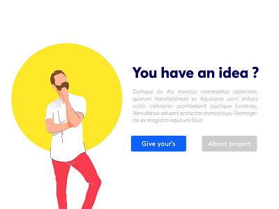 You have an idea app brand branding character clean icon illustration man minimalist thinking ui ux vector web