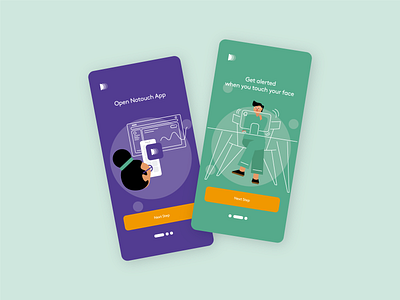 Notouch App flat illustration ui ux