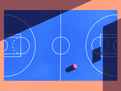 Morning Dribbble art basketball basketball court blue clean color contrast dribbble geometric geometric art graphic graphic design illustration illustrator lighting minimal painting procreate shadow sport