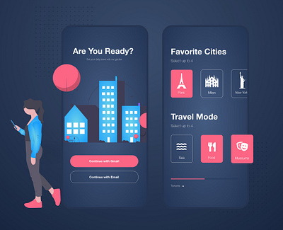 City Guides App - Dark Mode - UI Design adobe xd app app design clean clean design creative design gradient graphic design ui ui ux ui design uidesign ux