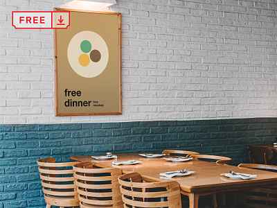 Free Poster in Restaurant Mockup branding design download free identity illustration logo mockups poster print psd restaurant typography