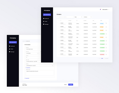 Printing Order List System colors design designer digital graphic design ui uidesign ux uxdesign web website