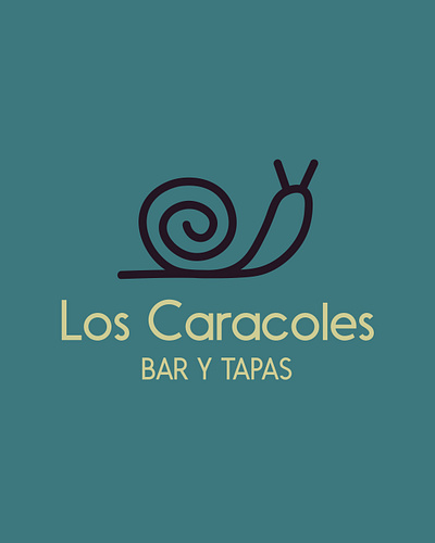 LOS CARACOLES or SNAILS BAR and TAPAS bar black brand caracoles green logo logo design snail tapas