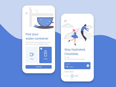 Water Intake UI Exploration mobile app design mobile design mobile ui