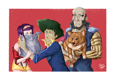 Cowboy Bebop x Brooklyn Nine Nine anime art artist character design cowboy bebop digital art fan art illustration jet black