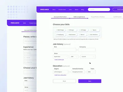 Freelance. Form Register. DropDown 027 027 daily ui animated animation design dropdown dropdowns experince form register freelance freelancer input sign in signup ui ux ux research web