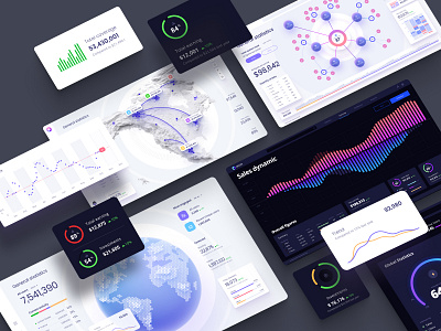 Orion UI kit - Dataviz analytics chart chart dark ui data vusialisation dataviz desktop infographic product template web