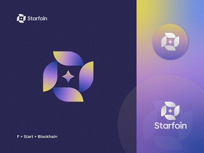 Blockchain Logo Mark - Star + Letter F + Crypto bitcoin logo blockchain logo branding coin crypto logo cryptocurrency currency ethereum fintech gradient ico icon idnetity invesment logo logo designer logodesign logos startup trading
