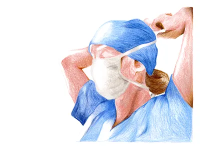 American Hospital of Paris - 03 2d characters chirurgical doctor genuine graphic hopital illustration illustrations patient pencil pencil art radiography sick ui web