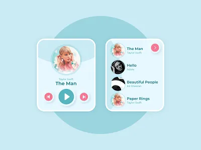 Music Player - #009 009 daily 100 challenge daily ui 009 dailyui dailyuichallenge music player music player ui smartwatch ui