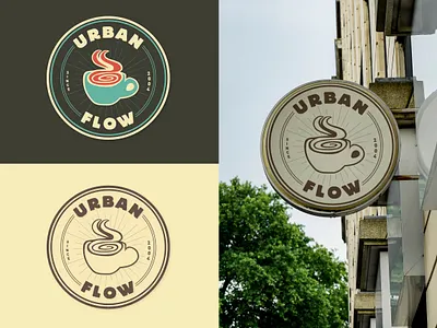 Urban Flow Coffee branding concept design graphic design illustration logo logo design