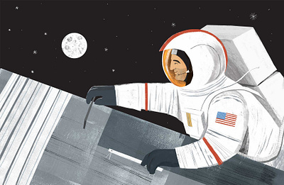 Giant Leap america astronaut book character digital folioart history illustration publishing space