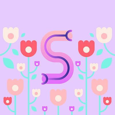 36 Days of Type - S 36 days of type design flowers gradients graphic design illustration pastels typography typography design vectors