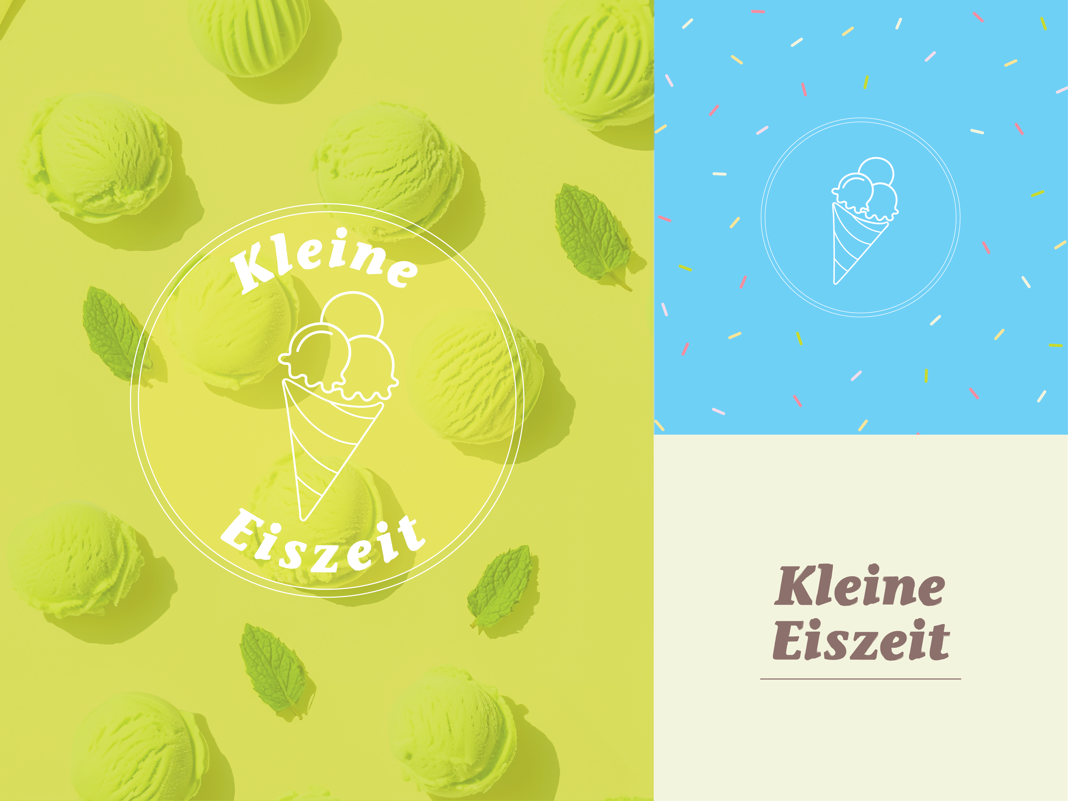 Kleine Eiszeit Branding branding concept design graphic design ice cream logo ice cream shop illustrator logo logo design