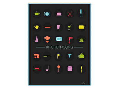 KITCHEN ICONS BLACK diseño icono ilustración