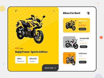 Rent a Bike | Tablet UI brand design branding mobile mobile app mobile app design mobile design mobile ui product design product page rent app rental rental app rentals renting uidesign uxdesign web design website website design websites