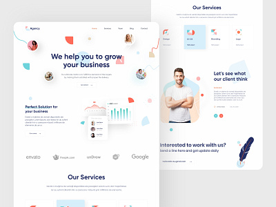 Digital Agency Website Design agency landing page agency website clean colorful creative design agency design website digital marketing illustration marketing marketing landing page marketing website product design rakib seo ui ux web design