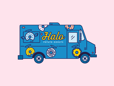 Donut Truck branding design donut foodtruck illustration