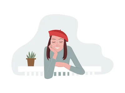 The girl in the balcony balcony design flat illustration girl character girl illustration girl in balcony graphic design illustration illustration art illustrations illustrator